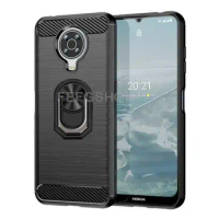 Carbon Fiber Brushed Soft Protective Case For Nokia XR20 X10 X20 G50 G10 G20 8.3 3.4 2.4 1.4 Ring Stand Holder Shockproof Cover
