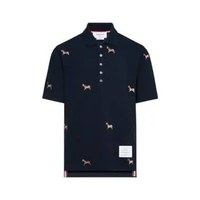Thom Browne Lunar New Year Pique Horse Embroidery Polo Shirt Navy 3 Blue