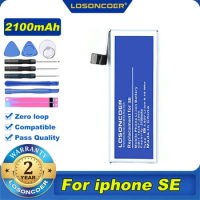 100% Original LOSONCOER 2100mAh SE For Apple iPhone SE Battery Bateria Free Tools+Stickers