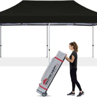 Pop Up Canopy Tent Commercial 10x20 Instant Shelter (Black) Waterproof can effectively reflect 99% of harmful sunlight