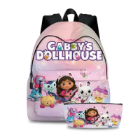 Children Gabby's Dollhouse Backpacks Gabby Cat Bagpack for Girls Boys Kids Cartoon School Bag Back To School Gift bag 2pcs/set