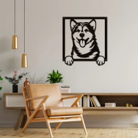 1PCCustom Siberian Husky Woden Wall Sign For Home Or Office, Husky Owner Gift, Husky Mom Gift, Wall Sign For Dog Owner