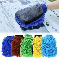 Soft Car Wash Glove Anti-scratch Multifunctional Car Wax Detailing Brush Double-faced Microfiber Coral Mitt Car Wash
