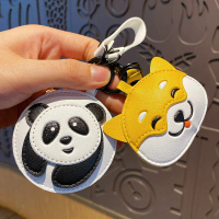 Adorable PU Leather Animal Keychain Set: Panda, Shiba Inu, Lion, Dolphin, Shark, Whale.Soft Stuffed 