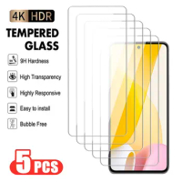 5Pcs Full Tempered Glass For POCO C50 C51 C55 Screen Protector For Xiaomi Mi 12T 11T 11X Pro 14 13 12 11 Lite Protective Film