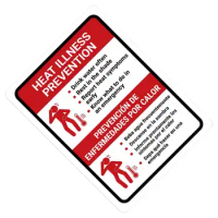 Heat Stress Label Know The Signs Infographic Outdoor Warning Notice Sign Know The Signs Infographic 