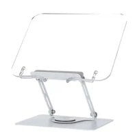 Book Stand for Desk Acrylic Tablet Riser Book Stand for Reading 360 Degree Rotating Book Display Stand Height Adjustable Desk