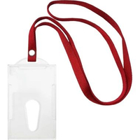 TOPLA Tali Webbing ID Card 1 cm + Holder ID Card Akrilik Name Tag Karyawan Sekolah Kantor Event MERA