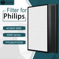 Air Purifier Hepa filter FY5185 and Activated carbon filter FY5182/30 For Philips AC5659 5000 and 5000i Series