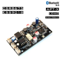 APTX HD QCC5125 Wireless Adapter Bluetooth 5.1 Receiver Board ES9018 I2S DAC Audio Decoder Board 24Bit/96Khz LDAC With Antenna
