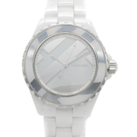 【二手名牌BRAND OFF】CHANEL 香奈兒【再降價】  J12 UNTITLED 白陶瓷鑲崁不鏽鋼 石英腕錶 H5582