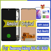 High quality Super AMOLED For Samsung Galaxy A52 4G LCD A525 A525F A525M Display Touch Screen For Samsung A52 4G Digitizer Parts