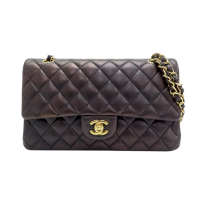【二手名牌BRAND OFF】CHANEL 香奈兒 黑色 菱格紋羊皮 CoCo 25 肩背包 染色 A01112