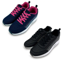 【FUFA Shoes 富發牌】織動彈力氣墊運動休閒鞋-黑/藍 1AL032(休閒鞋/運動鞋/氣墊鞋/慢跑鞋/運動休閒鞋)