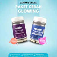 paket bundle 2in1 Pemutih Badan Dan Pemutih Wajah Platinum Whitening ORI Infus whitening Kapsul Pemu