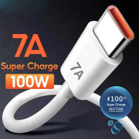 สายชาร์จ Type‑C ชาร์จเร็วพิเศษ 7A พร้อมที่ชาร์จ USB 100W รองรับ Huawei Honor Xiaomi OPPO Vivo รองรับ