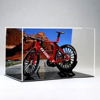 全城熱賣 - 公路騎行自行車合金模型單車車模收藏擺件創意手辦送朋友騎友禮物紅色-1:8公路自行車+背景展示盒A款