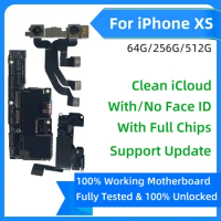 Fully Unlocked Motherboard For iPhone XS 64GB, 256GB with or No Face ID Mainboard Logic Board, Free iCloud Support Update, Orig