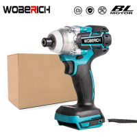 18V Cordless Electric Screwdriver Variable Speed Brushless Impact Wrench Rechargable Drill Driver LED Light For Makita Battery