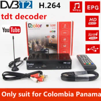 For Colombia Panama Tdt DVB-T2 H.264 High Definition Digital TV Tuner Receiver Set-top Box TDT Decoder