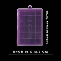 Cetakan Es Batu Silikon 24 Cube / Cetakan Es Batu Silikon Kotak / Tempat Es Batu Silikon PURPLE 24GR