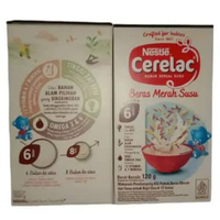 Cerelac Bubur Sereal Susu 120gr Cerelac Bubur Beras Merah Susu 120gr (Merah)