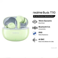 Realme Buds T110 Tws Headset Bluetooth Wireless Original Green