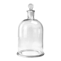 【精準科技】玻璃罩盅 乾燥花燈罩 實驗玻璃容器 永生花盅 透明展示 圓形玻璃鐘罩(550-GBJ-S 開口附塞型)