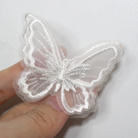 10pcs Embroidery Butterfly Sew On Patch Badge Wedding Bridal Dress Embroidered Applique Sewing Craft
