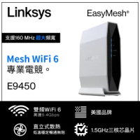 1入組【Linksys】E9450 雙頻 AX5400 Mesh WiFi 6 路由器(E9450-AH)