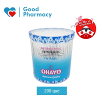 Tăm bông Ohayo thân giấy 2 đầu tròn - Lọ 200 que