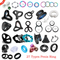 Various Penis Ring Reusable Silicone Semen Cock Ring Penis Enlargement Delayed Ejaculation Funny Adult Toys Sex Product For Men