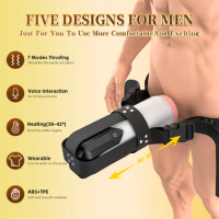 Male Wearable Mastubator Vagina Cup Silicone Heating Vagins Fake Pussy Automatic Masturbator For Men Adults Sex Toys Machine 18+