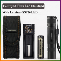 Convoy S2 Plus With Luminus SST20 LED Portable Flashlight With 12-Groups Swtich Modes For Outdoor Camping Hiking Torches Lantern