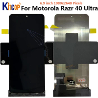Original AMOLED Second External LCD For Motorola Razr 40 Ultra Display Touch Screen Digitizer For Moto Razr 40Ultra LCD