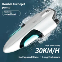 Rc Boat Double Vortex Jet High-speed Speed Boat Speedboat Capsize Reset Water Toys Competitive Boat Model Birthday Gift