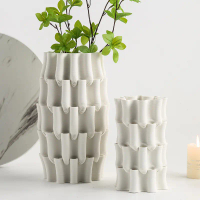 3D Printed Ceramic Vase Cross-Border Home Decor Modern Style Desktop Entryway Ornament Flower Vase D
