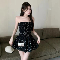 Women Dress Summer Fashion Sexy Breathable Strapless Tube Top Bodycon Dress