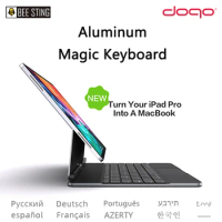 DOQO Magic Keyboard Case For Apple iPad Pro 11 2021 2020 2018 Air 4 5 10.9 2022,Korean Arabic Portuguese Magnetic Keyboard Cover