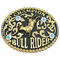 Rodeo Belt Buckle for Men Western Cowboy Gold Champion Bull Rider High Quanlity Diamond Studded Hebilla Cinturon Dropshipping