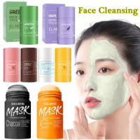 Solid Mask Cleansing Clay Mask Moisturizing Green Tea Seaweed Facial Mud Mask Stick Oil Control Remove Blackhead Cleansing Pores