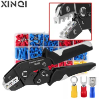 XINQI SN-02C Pre-Insulated Connectors Crimping Pliers U Type Y Terminals Crimper Plier 0.25-2.5mm² Hand Mini Clamp Tools