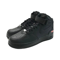 【NIKE 耐吉】Supreme x Nike Air Force 1 Mid Black 黑色 FZ8784-001(AF1 中筒 聯名款 休閒鞋 男鞋)