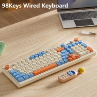 98 Keys Wired Wireless Keyboard Bluetooth Oled Display Gaming Keyboard RGB Backlit Gamer Keyboard Waterproof 2024