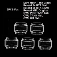 5PCS Bubble Glass Tube For Dark Mesh Tank Reload 24 26 RTA Reload MTL Clone OWL KIT Tank 3ML 4ML OWL Pro Glass Container Tank