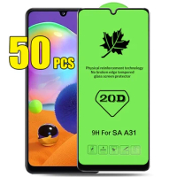 50pcs 20D Tempered Glass Full Cover Screen Protector Film Guard For Samsung Galaxy A21S A01 A11 A21 A31 A41 A51 A61 A71 A81 A91
