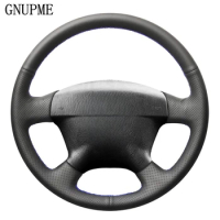 DIY Hand-stitched Black Artificial Leather Car Steering Wheel Cover for Honda Civic Hybrid 2003 Civic 2001 2002