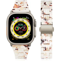 Resin slim strap for apple watch band 44mm 45mm 41mm 40mm 42mm correa bracelet iwatch series4 se 6 7 8 9 ultra 2 49mm watchband