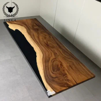 Customized South American walnut resin board table Wholesale decorative furniture for prefabricated house epoxy resin wood