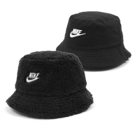 Nike 帽子 NSW 兒童款 黑 白 羊羔絨 漁夫帽 雙面設計 刺繡LOGO 小勾 FD4951-010